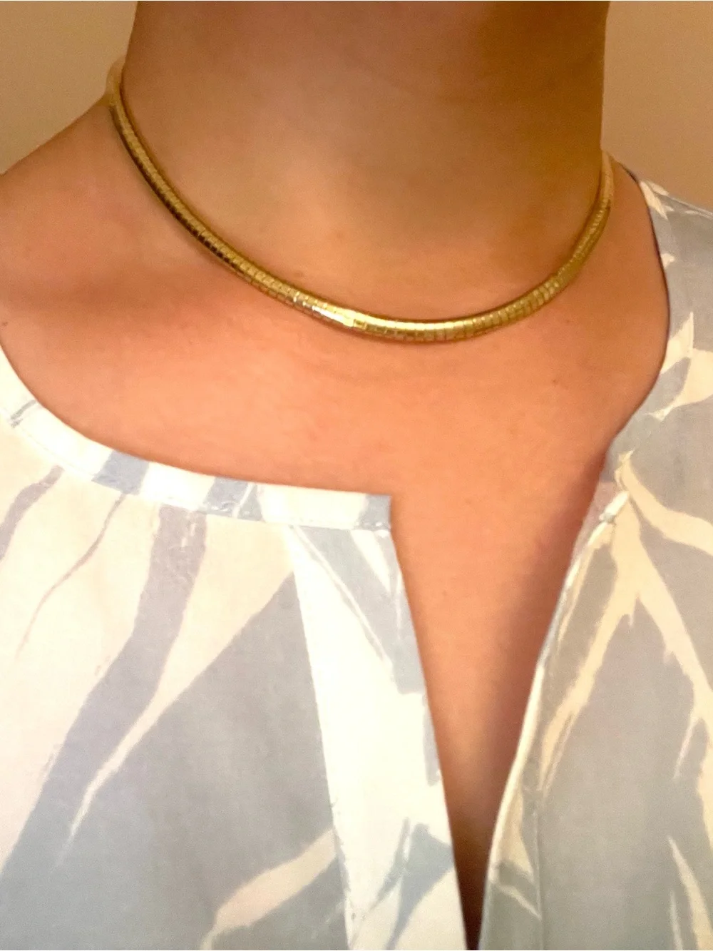 Vintage Estate Solid 14K Gold Omega Necklace